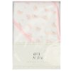 F12621: Baby Hooded Towel/Robe With Rainbow Print Hood- Pink Trim